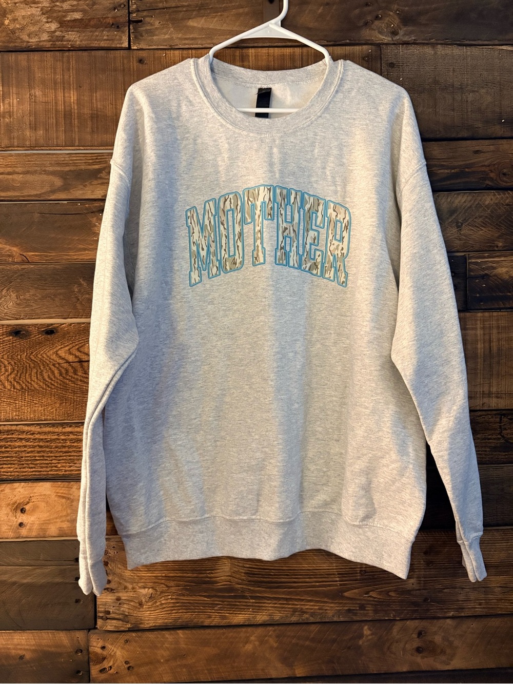 Gray 'MOTHER' Camo Graphic Sweatshirt
